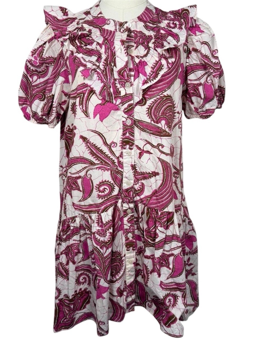 Caroline Constas Sasha Ruffle-Trimmed Paisley Mini Dress XS
